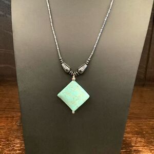 Turquoise Drop Necklace Statement Piece Euc